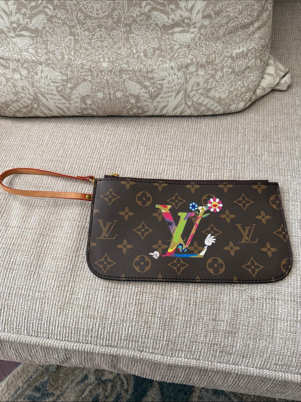 Brown Monogram Multicolor LV Wristlet Pouch